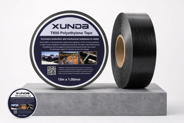 Cuộn băng quấn chống ăn mòn Xunda T600 màu đen được chụp thực tế