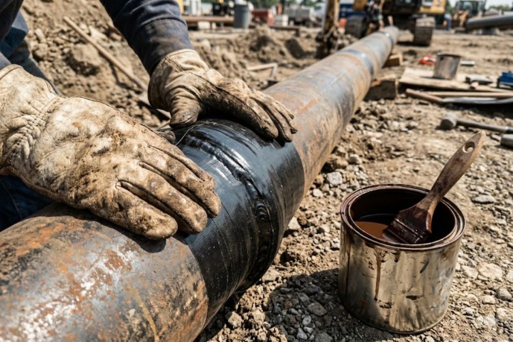 Sử dụng hệ băng quấn kết hợp sơn lót primer để bảo vệ chống ăn mòn triệt để tại vị trí mối hàn đường ống chôn ngầm.